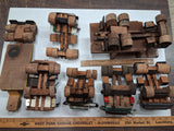 Vtg Handmade Wood Toy Trucks Lot Semi Tractor Trailer Dump Tow Folk Art Carved