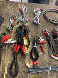 Huge Bulk Lot  Audio/Video Cables Jacks RCA Stereo Radio Composite Wire Connecto