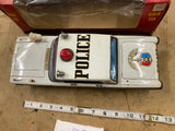 Vintage ASC Japan Tin Toy Friction Siren Police Car 9.75" Original Box 60's