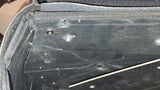 Universal Studded Black Synthetic Leather Motorcycle Saddlebags Eagle Bolt On