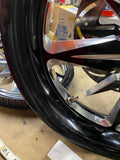 Black Mag Custom Wheel Harley Touring street road glide 5 spoke rotor pulley dna