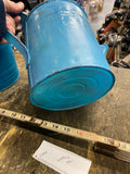 Vtg Light Blue Metal Watering Can Garden Yard CountryDecor Long Spout Handle
