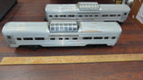 Lionel Postwar O Gauge Aluminum Silver Range Vista Dome Passenger Cars Lot of 2