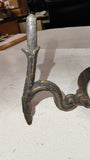 Antique Victorian Cast Iron Swing Arm Oil Kerosene Lamp Wall Holder Sconce 5.25"