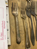 Lot of 6 Vintage Silverplate Forks Mixed Patterns - Rogers Plymouth Flatware