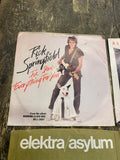 Vtg 7" 45 RPM Vinyl Record Lot 4 Rick Springfield Joe Walsh Greg Kihn lifes been
