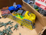 Vintage Ideal Battle Action Combat Set Toy Army Men Trucks Soldiers Playset Box
