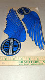 Gas Tank Decals Harley FLH Shovelhead Ball Wing Pr Stickers Blue FLT Vintage FX