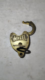 Vintage Brass Wheel Padlock Heart Shape Antique Lock With Key Working
