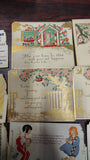 Vintage 1930s 1940s Ephemera Lot Easter Birthday Greeting Cards PA Turnpike Map