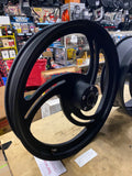Mag Wheels billet Chopper 5.5x18 2.25x21 Softail 3/4 Wrinkle Black Custom Wide G