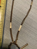 Vintage Pocket Watch FOB Chain -Antique 1890's Victorian Double T bar Silver!