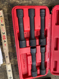 Sunex Tools 1/2 Inch Drive Metric Long Impact Socket Set 7 Piece Case Chromoly