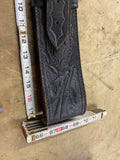 Black Leather Cowboy Gun Holster Waist Belt Pistol Revolver Hand tooled 38 22cal