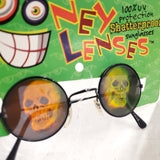 Vintage Looney Lenses Hologram 3d Skull Sunglasses Spooky Funny Gift Round