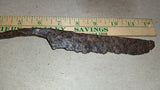 Antique Forged Iron Trappers Knife Fleshing Tool Hearth Scraper Spade Twisted Ri