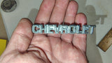 Vintage Chevrolet Bowtie Grille Emblem 477421 & Chrome Script Badge Set 69-70