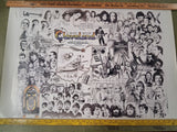 Vtg 34"x24" Poster Cleveland Rock N Roll Hall of fame Beatles Michael jackson Elvis Kiss