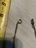 Vintage Pocket Watch FOB Chain -Antique 1890's Victorian Double T bar Silver!