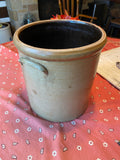 1800's Stoneware Crock Bee Sting Swirl Cobalt Blue Swirl Primitive Salt Glazed