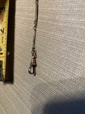 Vintage Pocket Watch FOB Chain -Antique 1890's Victorian 7" Dog Clip bar Silver!