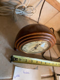 Vintage Warren Telechron Electric Alarm Clock Wood Convex Glass Round Works!