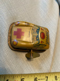 Vintage Russ Berrie Wind-Up F.D. Fire Chief Ambulance Toy Car - Tin Japan Lot!