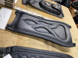 Harley NOS Black Leather Gas Tank Dash Bib Trim Cover Flame Teardrop Softail OEM
