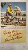 Vintage 1941 Schwinn Bicycle Advertising Poster Brochure Movie Stars Prewar