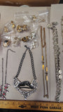 Vintage Jewelry Lot Statement Necklaces Coin Chain Beaded Earrings 35+ Pcs