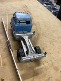 Vintage Hubley #1490 Blue Log Truck Cast Toy - Metal Ford Vehicle Collectible