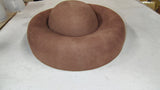 Vintage 1960s Adolfo II Excello Brown Wool Felt Wide Brim Hat New York Paris