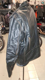 Unik Ultra Large Distressed Black Leather Biker Jacket Heavyweight  Liner