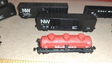 N Scale Norfolk & Western / Mobilgas Lot - 4 Running Cars + 2 Repair/Parts Cars