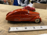 Vintage Schuco Patent #1010 Red Wind-Up Tin Toy Car Germany US Zone - Rare Find
