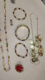 Vtg Costume Jewelry Lot Necklaces Bracelets Puka Shell Boho Estate Collection