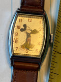 RARE 1940s Mickey Mouse Wristwatch Ingersoll Disney Vintage Collectible Works!