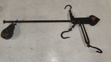 Antique Cast Iron Steelyard Hanging Balance Beam Farm Scale 3-Hook Counterweight