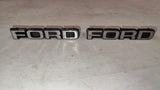 1980-1982 Ford Black & Chrome 4" Emblem Badge Pair Lot E0ZB-8C046-AWA