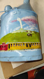 Vintage P&LE RR Folk Art Hand Painted Long Spout Railroad Engineer Oil Can