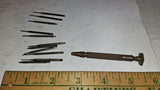 Vintage Starrett No 555 Swivel Top Precision Driver Tool & 11 Bits / Blades Lot