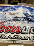 Coors Light Silver Bullet Train Embossed Tin Tacker Sign 27x16 Beer Sign Adverti
