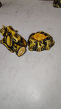 Vintage Japanese Celluloid Seven Lucky Gods Figurines & Barrel Cart Set