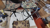 Vintage Camo Hunting Stool Lot (3) Three Leg Tripod Chair Foam Seat Cushion D&H