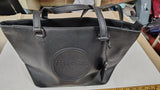 GUESS Los Angeles Black Embossed Circle Logo Tote Bag Shoulder Purse Large