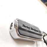 HARLEY Flame Cut Footpegs Chrome Rubber OEM Softail Dyna Sportster FXR Chopper