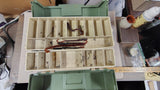 Vintage Plano 3-Tray Tackle Box Filled With Mixed Lures & Soft Bait Pack Lot