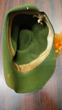 Vintage Mayser German Green Wool Felt Alpine Tyrolean Hunting Hat Feather