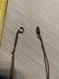 Vintage Pocket Watch FOB Chain -Antique 1890's Victorian Double T bar Silver!