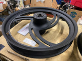 Mag Wheels billet Chopper 5.5x18 2.25x21 Softail 3/4 Wrinkle Black Custom Wide G